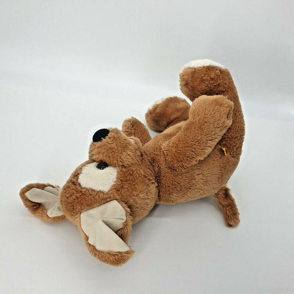 Build-A-Bear Puppy Dog Plush Cleaned Sanitized White Eye Patch Tongue Toy Brown - Picture 9 of 12